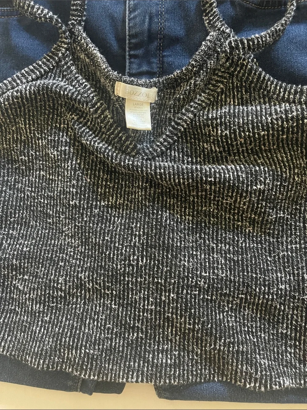 Kids Black Heather Ribbed Tank & Dark Denim High-Rise Set -